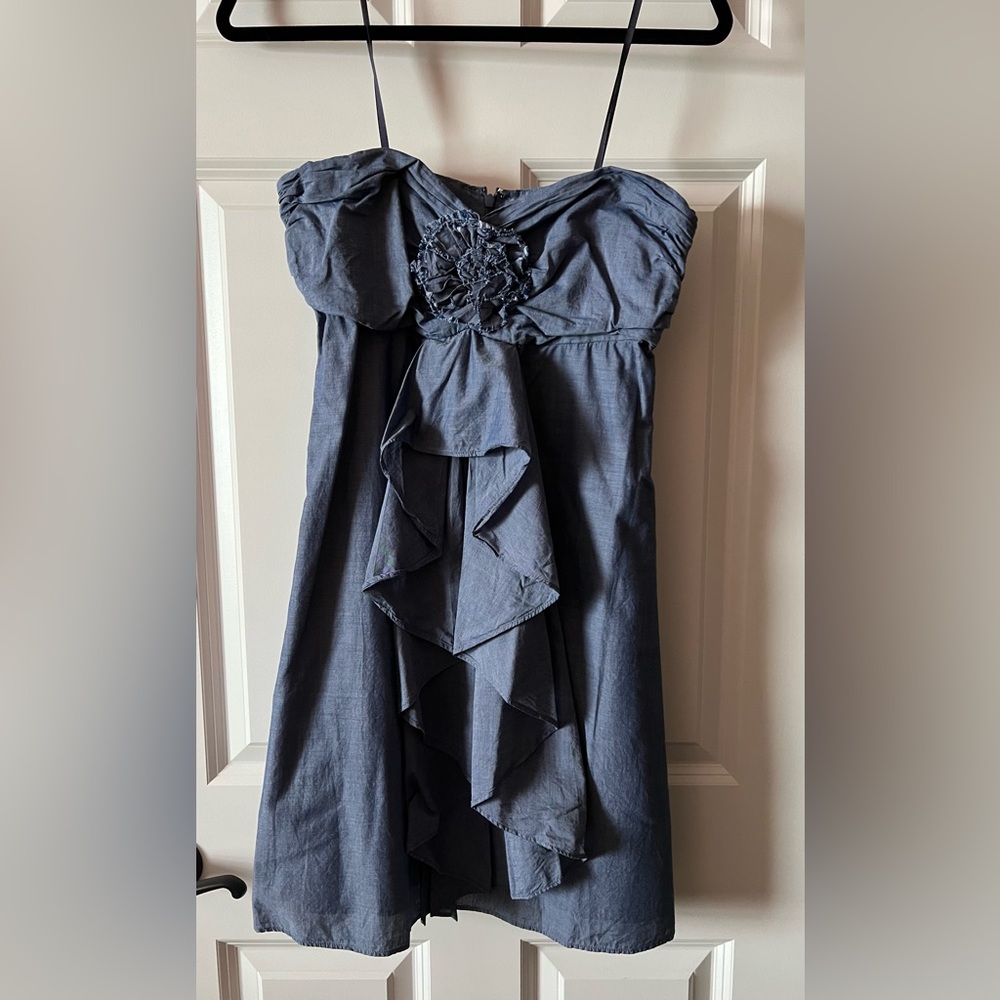 J. Crew chambray strapless dress